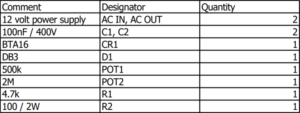 2000-Watt AC Dimmer Project